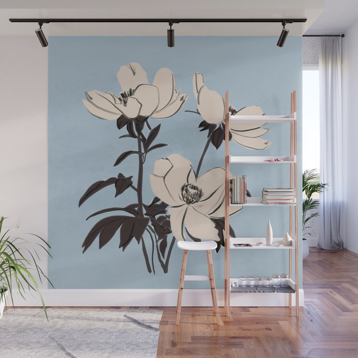 Modern Art Flowers 7 Wall Mural Gallery Image 1