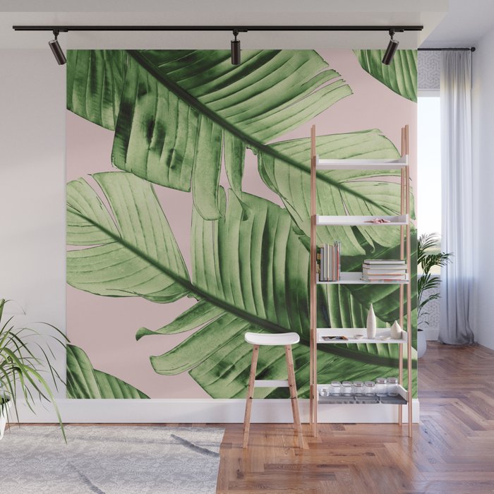 Tropical Blush Banana Leaves Dream #6 #decor #art #society6 Wall Mural Gallery Image 1