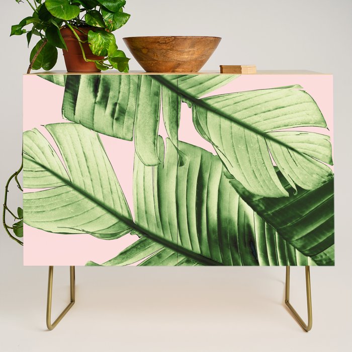 Tropical Blush Banana Leaves Dream #6 #decor #art #society6 Credenza Gallery Image 1