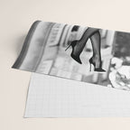 Head over heels stockings and lace high heel female model portrait black and white photograph - photography - photographs Wrapping Paper Gallery Image 2
