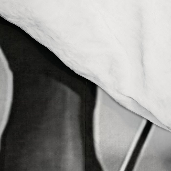 Head over heels stockings and lace high heel female model portrait black and white photograph - photography - photographs Comforter Gallery Image 4
