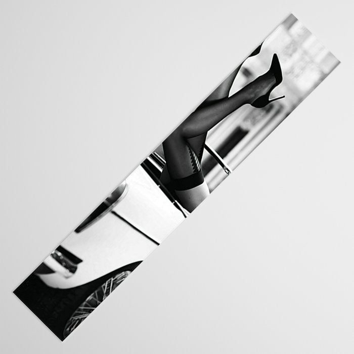 Head over heels stockings and lace high heel female model portrait black and white photograph - photography - photographs Table Runner Gallery Image 3