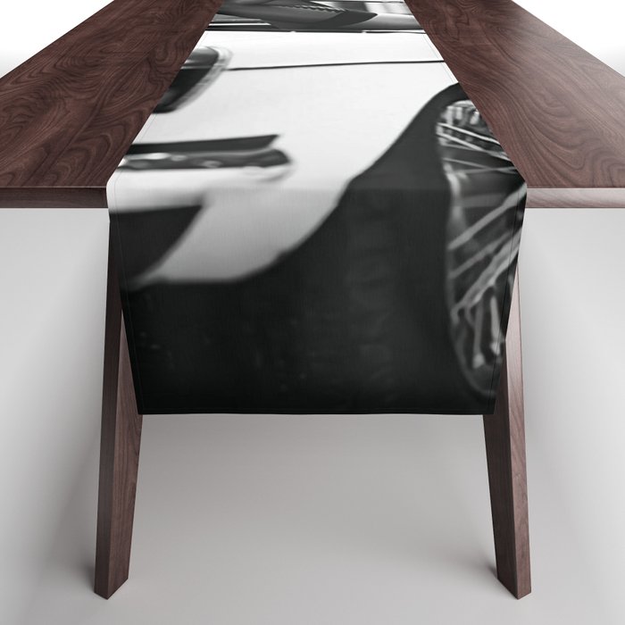 Head over heels stockings and lace high heel female model portrait black and white photograph - photography - photographs Table Runner Gallery Image 1