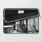 Head over heels stockings and lace high heel female model portrait black and white photograph - photography - photographs Laptop Sleeve Gallery Image 2