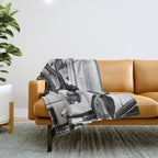 Head over heels stockings and lace high heel female model portrait black and white photograph - photography - photographs Throw Blanket Gallery Image 1