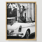 Head over heels stockings and lace high heel female model portrait black and white photograph - photography - photographs Serving Tray Gallery Image 1