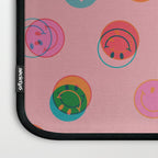 Smiley Face Stamp Print in Pink Laptop Sleeve Gallery Image 3