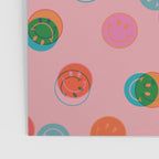 Smiley Face Stamp Print in Pink Poster Gallery Image 3