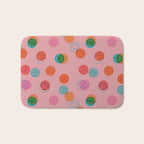 Smiley Face Stamp Print in Pink Bath Mat Gallery Image 1