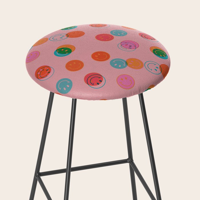 Smiley Face Stamp Print in Pink Stool Gallery Image 2
