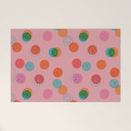 Smiley Face Stamp Print in Pink Welcome Mat Gallery Image 1