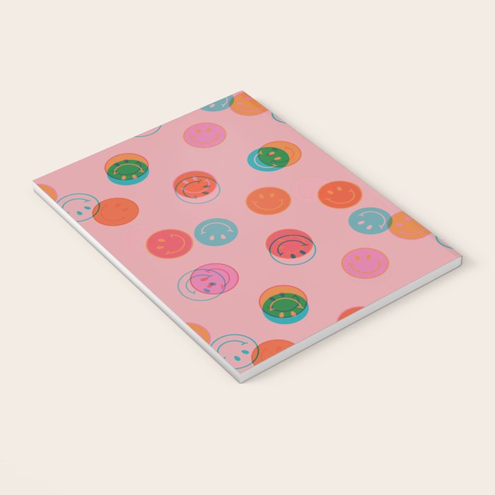 Smiley Face Stamp Print in Pink Notebook Gallery Image 3