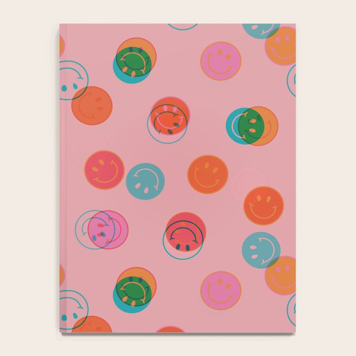Smiley Face Stamp Print in Pink Notebook Gallery Image 4
