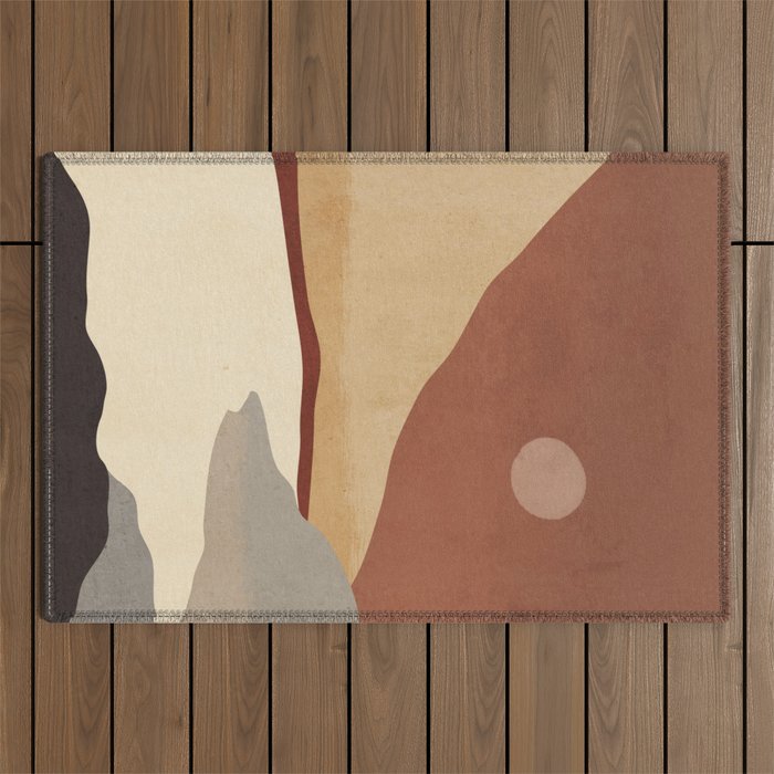 Minimal Art Landscape 10 Outdoor Rug Gallery Image 1
