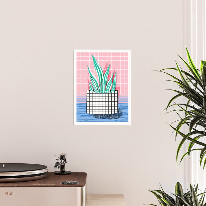 Glam - pop art memphis neon house plants throwback retro 80s style cool brooklyn style minimalism Poster Gallery Image 2