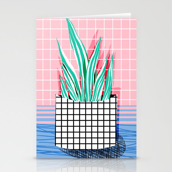 Glam - pop art memphis neon house plants throwback retro 80s style cool brooklyn style minimalism Stationery Card Gallery Image 1