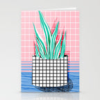 Glam - pop art memphis neon house plants throwback retro 80s style cool brooklyn style minimalism Stationery Card Gallery Image 2