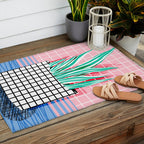 Glam - pop art memphis neon house plants throwback retro 80s style cool brooklyn style minimalism Outdoor Rug Gallery Image 2