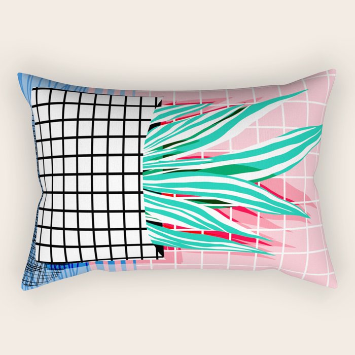 Glam - pop art memphis neon house plants throwback retro 80s style cool brooklyn style minimalism Rectangular Pillow Gallery Image 1
