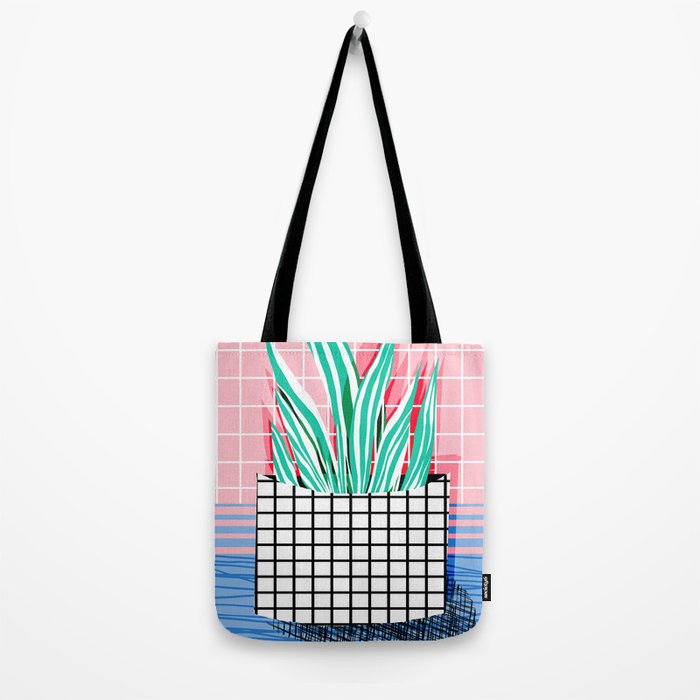 Glam - pop art memphis neon house plants throwback retro 80s style cool brooklyn style minimalism Tote Bag Gallery Image 2