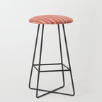 Retro Picnic Irregular Striped Watercolor Pattern in Thulian Pink and Orange Stool Gallery Image 1