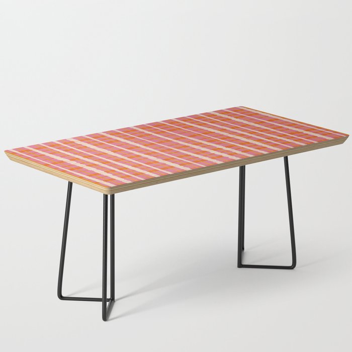 Retro Picnic Irregular Striped Watercolor Pattern in Thulian Pink and Orange Coffee Table Gallery Image 1