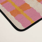 Retro Picnic Irregular Striped Watercolor Pattern in Thulian Pink and Orange Desk Mat Gallery Image 4