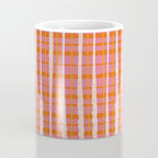 Retro Picnic Irregular Striped Watercolor Pattern in Thulian Pink and Orange Coffee Mug Gallery Image 4