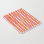 Retro Picnic Irregular Striped Watercolor Pattern in Thulian Pink and Orange Notebook Gallery Image 2