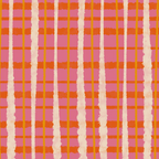 Retro Picnic Irregular Striped Watercolor Pattern in Thulian Pink and Orange Coffee Mug Gallery Image 2