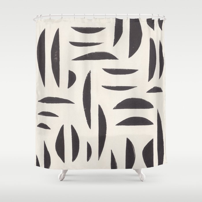 Linocut Abstract #4 Shower Curtain Gallery Image 1