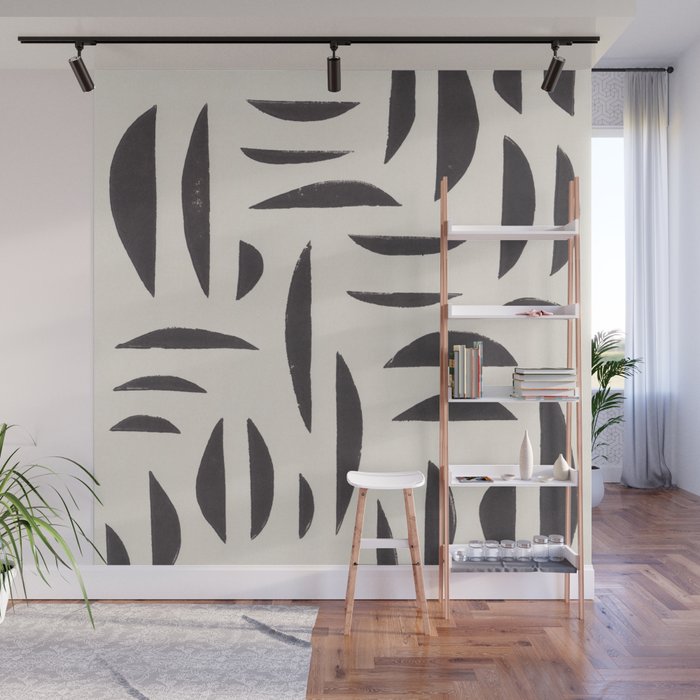 Linocut Abstract #4 Wall Mural Gallery Image 1