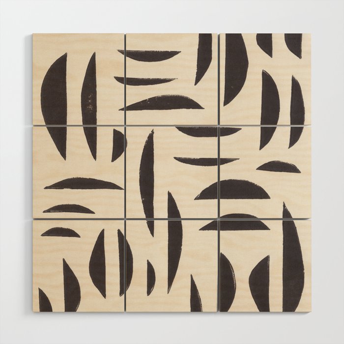 Linocut Abstract #4 Wood Wall Art Gallery Image 1
