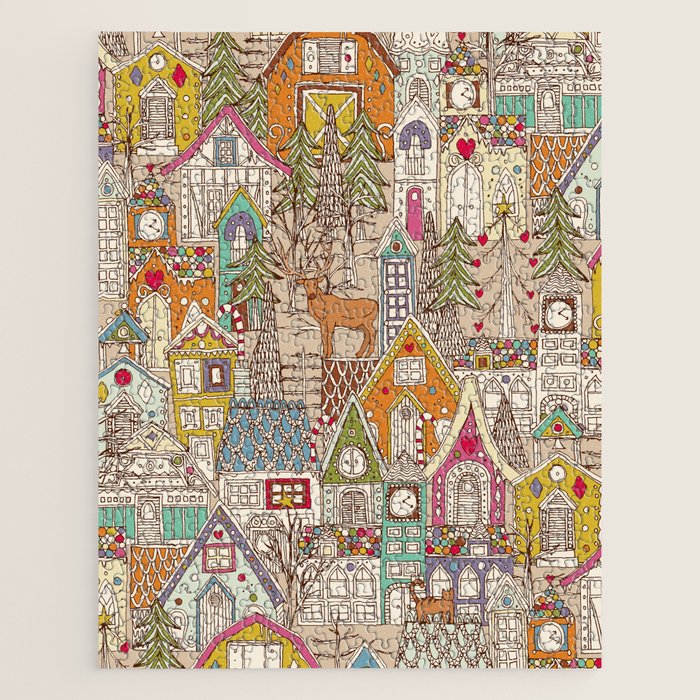 vintage gingerbread town Jigsaw Puzzle Gallery Image 1