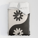 Yin Yang Flower in Black & White Duvet Cover Gallery Image 6