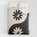 Yin Yang Flower in Black & White Comforter Gallery Image 6