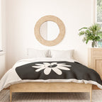 Yin Yang Flower in Black & White Duvet Cover Gallery Image 3