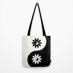 Yin Yang Flower in Black & White Tote Bag Gallery Image 2