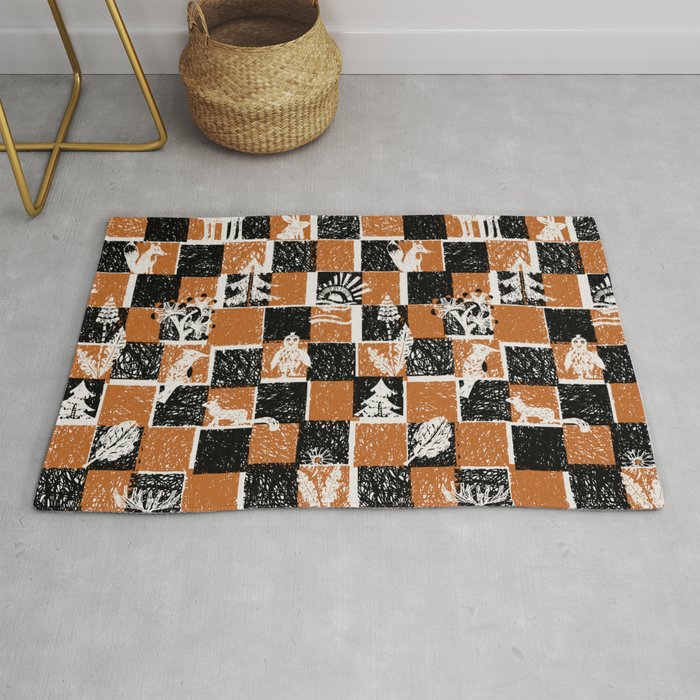 Black Forest check Rug Gallery Image 1