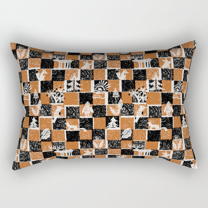 Black Forest check Rectangular Pillow Gallery Image 2