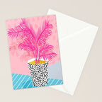 No Can Do - hipster abstract neon 1980s style memphis print palm springs socal los angeles desert Stationery Card Gallery Image 2