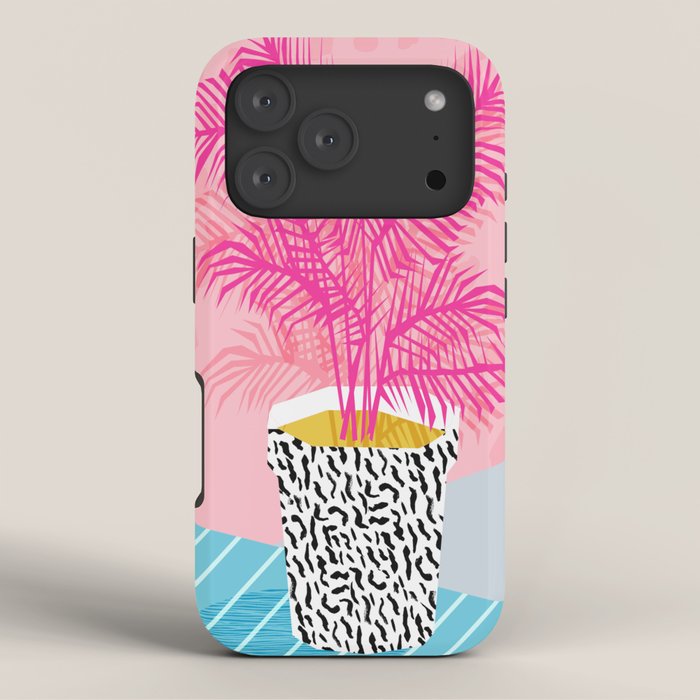 No Can Do - hipster abstract neon 1980s style memphis print palm springs socal los angeles desert iPhone Case Gallery Image 3