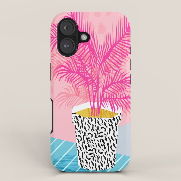 No Can Do - hipster abstract neon 1980s style memphis print palm springs socal los angeles desert iPhone Case Gallery Image 1