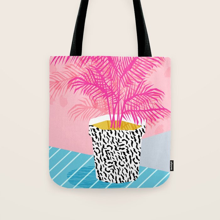 No Can Do - hipster abstract neon 1980s style memphis print palm springs socal los angeles desert Tote Bag Gallery Image 1