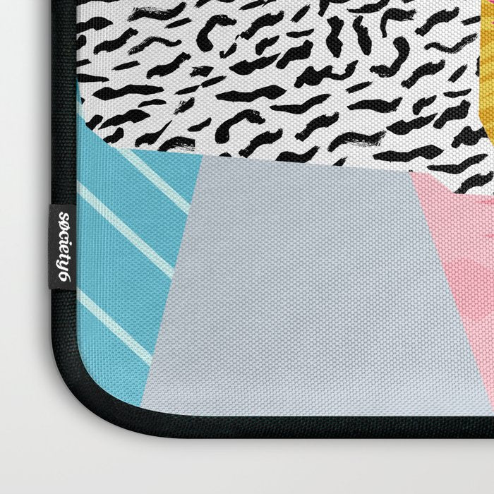 No Can Do - hipster abstract neon 1980s style memphis print palm springs socal los angeles desert Laptop Sleeve Gallery Image 3