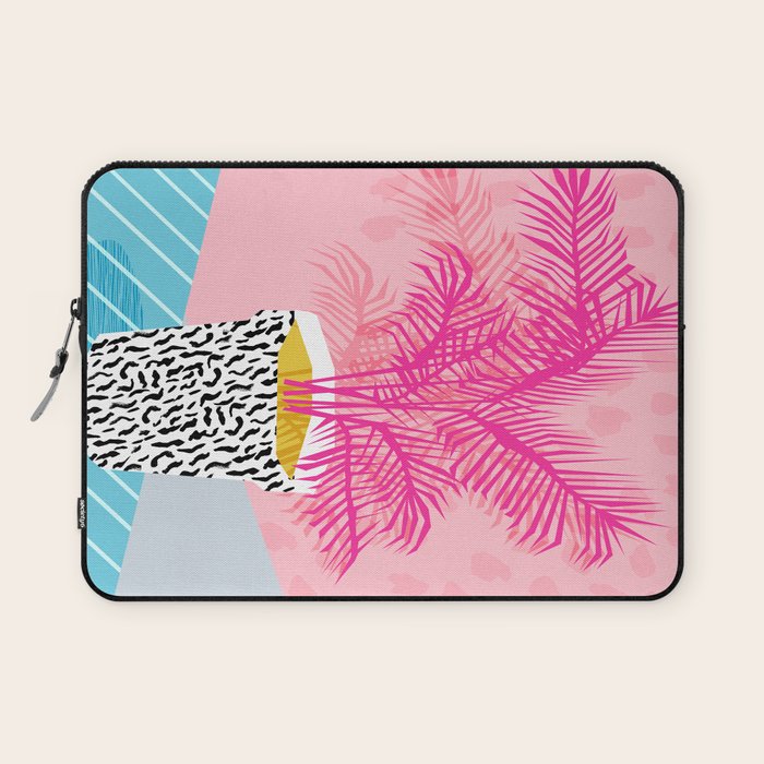 No Can Do - hipster abstract neon 1980s style memphis print palm springs socal los angeles desert Laptop Sleeve Gallery Image 1