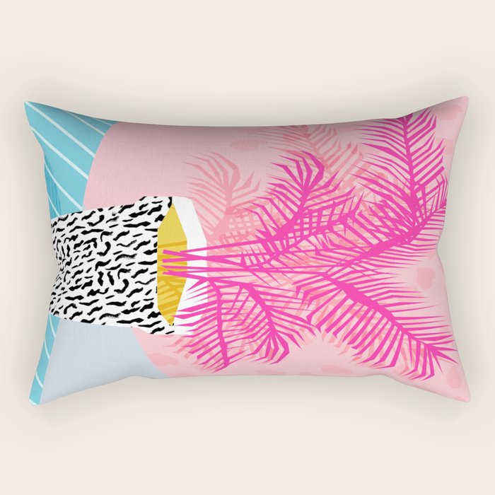 No Can Do - hipster abstract neon 1980s style memphis print palm springs socal los angeles desert Rectangular Pillow Gallery Image 2