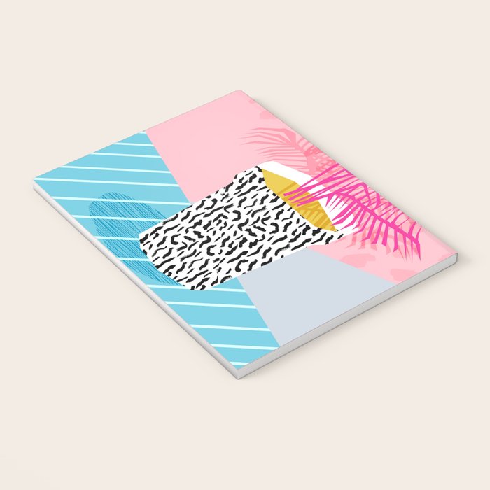 No Can Do - hipster abstract neon 1980s style memphis print palm springs socal los angeles desert Notebook Gallery Image 3