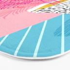 No Can Do - hipster abstract neon 1980s style memphis print palm springs socal los angeles desert Bath Mat Gallery Image 3