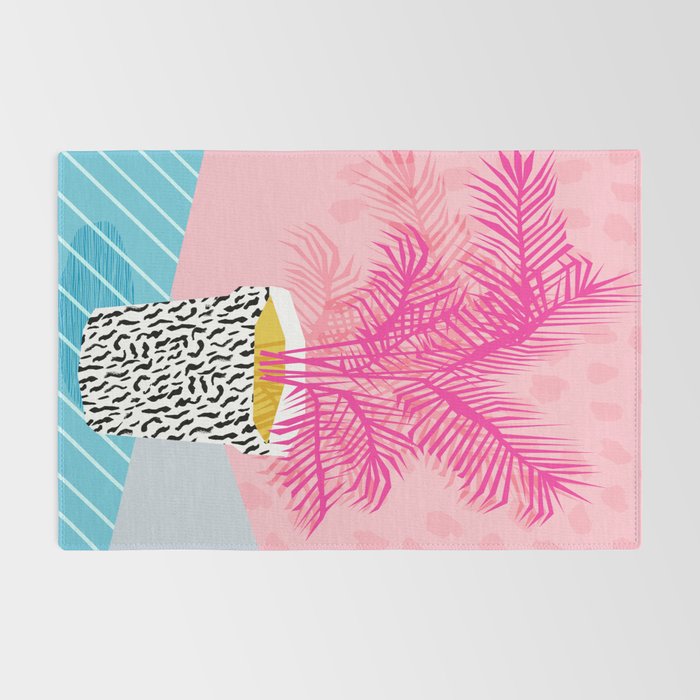 No Can Do - hipster abstract neon 1980s style memphis print palm springs socal los angeles desert Rug Gallery Image 2
